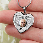 Personalized Custom Photo Daddy's Girl I Used To Be His Angel Now He's Mine Dad Memorial Heart Necklace - Bangle