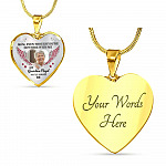 Personalized Photo Mom Even Though You're Not Here With Me My Guardian Angel Heart Pendant Necklace