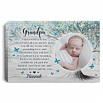 Personalized Photo Grandpa Time, White, 0.75'' Framed Canvas