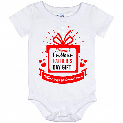 Personalized I'm Your Father's Day, White, Baby Onesie - 12 Month