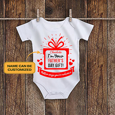 Alternative view of Personalized I'm Your Father's Day Gift Baby Onesie - Baby Infant Bodysuit