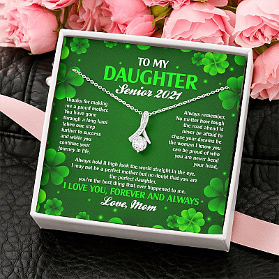 To My Daughter Senior 2021 Alluring Beauty Pendant Necklace - Graduation Day Gift For Her