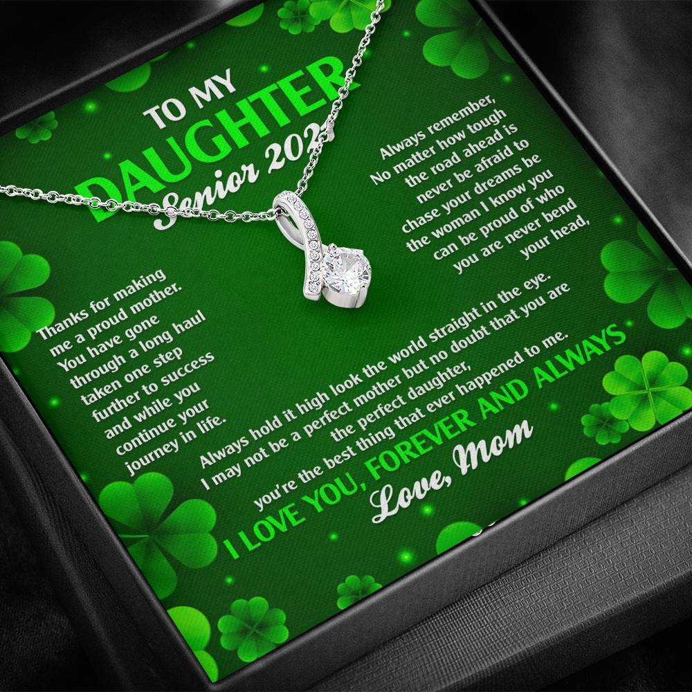 To My Daughter Senior 2021 Alluring Beauty Pendant Necklace - Graduation Day Gift For Her