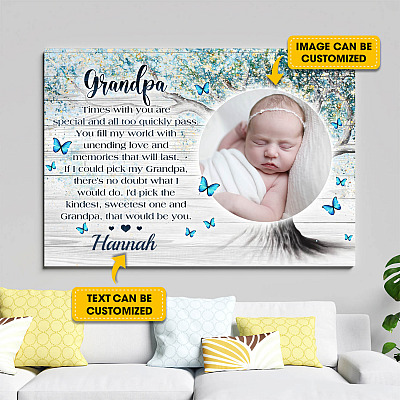 Alternative view of Personalized Photo Grandpa Time With You Are Special Framed Canvas Prints-Unframed Poster-Home Decor Wall Art