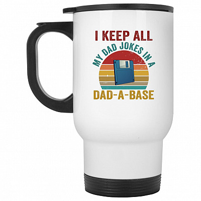 14 oz. White Travel Mug