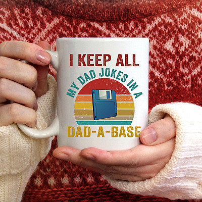 Alternative view of I Keep All My Dad Jokes in A Dad-A-Base Funny Fathers Day 2021 Gift Ceramic Coffee Mug - Beer Stein