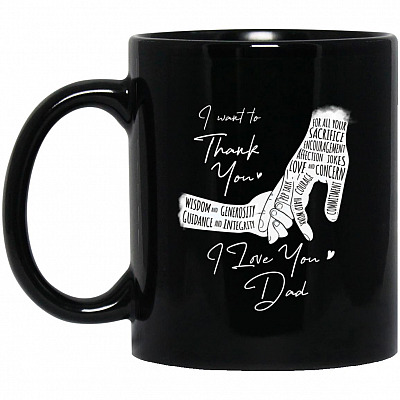 Thank You Mug, Black, 11 oz. Black Mug