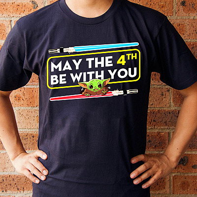 Alternative view of May the 4th Be with You Baby Yoda Star Wars Day T-Shirt