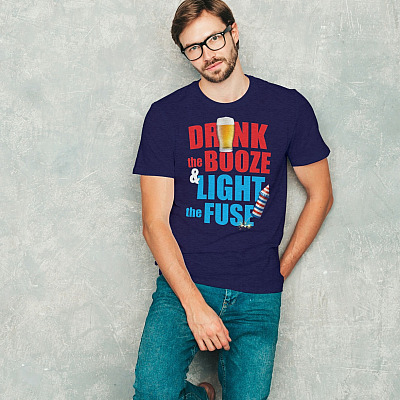 Alternative view of Funny Drink The Booze And Light The Fuse T-Shirt