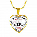 Personalized Baby Stats Heart Pendant Necklace - Bangle - Birth Announcement Gift