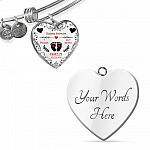 Personalized Baby Stats Heart Pendant Necklace - Bangle - Birth Announcement Gift