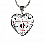 Personalized Baby Stats Heart Pendant Necklace - Bangle - Birth Announcement Gift