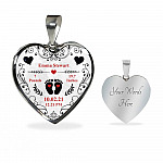 Personalized Baby Stats Heart Pendant Necklace - Bangle - Birth Announcement Gift