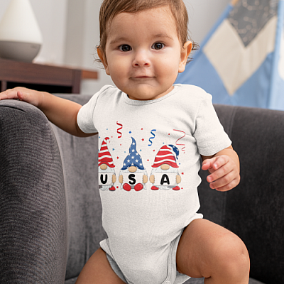 Alternative view of Gnomes USA Baby Onesie - Baby Infant Bodysuit