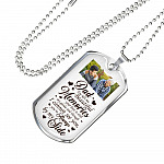 Personalized Photo Dad You Left Me Beautiful Memories Dog Tag Pendant Necklace