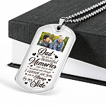 Personalized Photo Dad You Left Me Beautiful Memories Dog Tag Pendant Necklace
