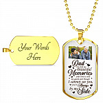 Personalized Photo Dad You Left Me Beautiful Memories Dog Tag Pendant Necklace