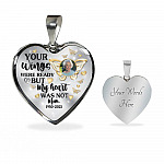 Personalized Photo Butterfly Your Wings Were Ready but My Heart Was Not Heart Pendant Necklace Personalized Photo Butterfly Your Wings Were Ready but My Heart Was Not Heart Pendant Necklace