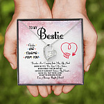 To My Bestie Thanks For Coming Into My Life And Making Me Feel The Love Of A Sister Forever Love Heart Pendant Necklace