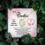 To My Bestie Thanks For Coming Into My Life And Making Me Feel The Love Of A Sister Forever Love Heart Pendant Necklace