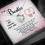 To My Bestie Thanks For Coming Into My Life And Making Me Feel The Love Of A Sister Forever Love Heart Pendant Necklace