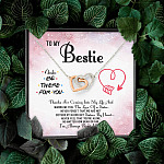 To My Bestie Thanks For Coming Into My Life And Making Me Feel The Love Of A Sister Interlocking Hearts Pendant Necklace