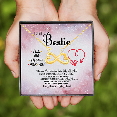 Alternative view of To My Bestie Thanks For Coming Into My Life And Making Me Feel The Love Of A Sister Infinity Heart Pendant Necklace