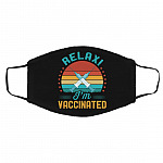 Vaccinated Mask, Black, Cloth Face Cover – Medium/Large