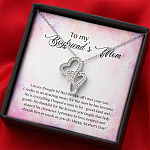 To My Boyfriend's Mom I Never Thought I'd Find The One Till I Met Your Son Double Hearts Pendant Necklace