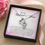 To My Boyfriend's Mom I Never Thought I'd Find The One Till I Met Your Son Double Hearts Pendant Necklace