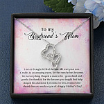 To My Boyfriend's Mom I Never Thought I'd Find The One Till I Met Your Son Double Hearts Pendant Necklace