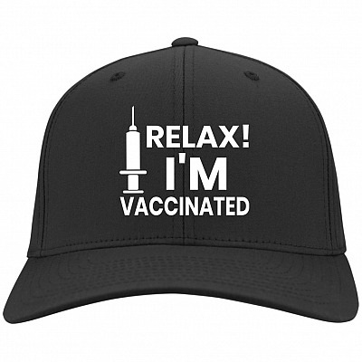 Relaxed I'm Vaccinated hat, Black, Twill Cap