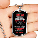 Dad To My Son Wherever Your Journey In Life May Take You Dad And Son Dog Tag Pendant Necklace