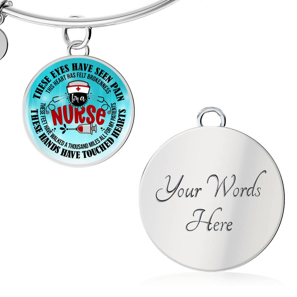 I Am A Nurse These Eyes Have Seen Pain These Hands Have Touched Hearts Luxury Circle Pendant Necklace