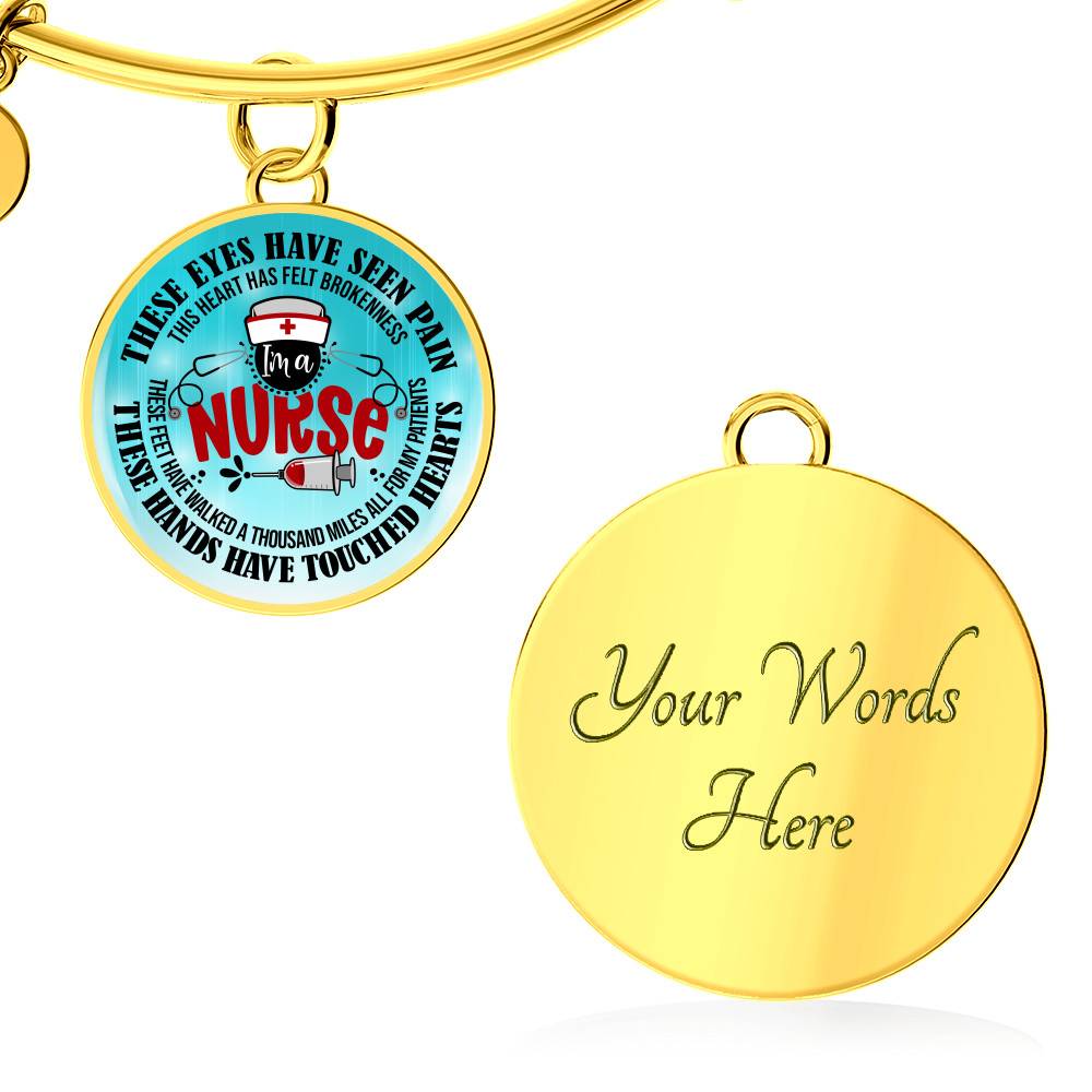 I Am A Nurse These Eyes Have Seen Pain These Hands Have Touched Hearts Luxury Circle Pendant Necklace