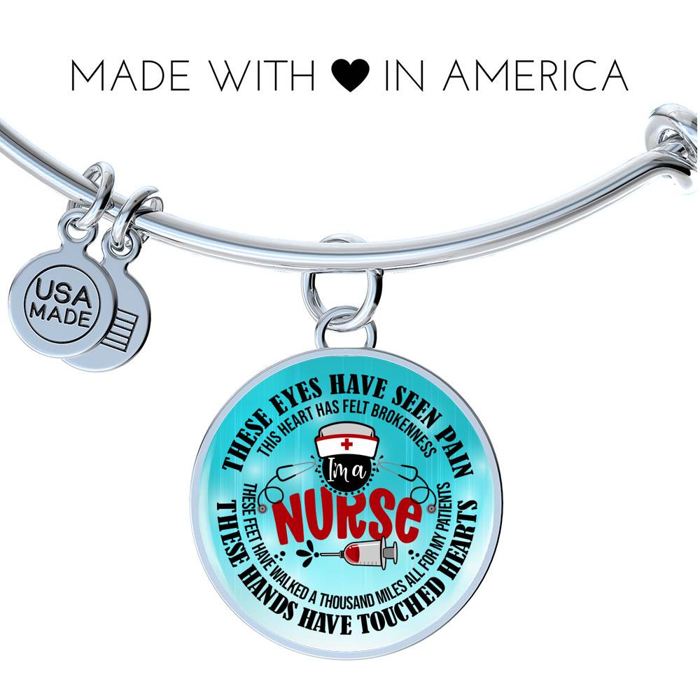I Am A Nurse These Eyes Have Seen Pain These Hands Have Touched Hearts Luxury Circle Pendant Necklace