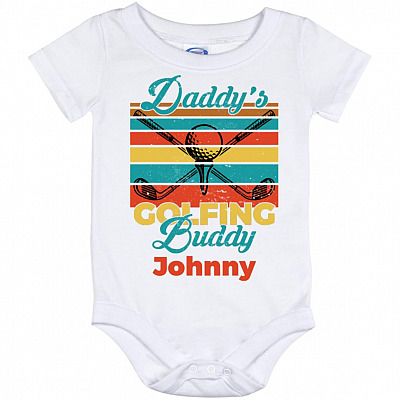Personalized Photo Daddy's Gonesie, White, Baby Onesie - 12 Month