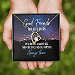 Good Friends Are Like Stars They're Always There Forever Love Heart Pendant Necklace