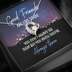 Good Friends Are Like Stars They're Always There Forever Love Heart Pendant Necklace