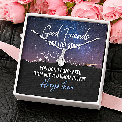 Good Friends Are Like Stars They're Always There Alluring Beauty Pendant Necklace