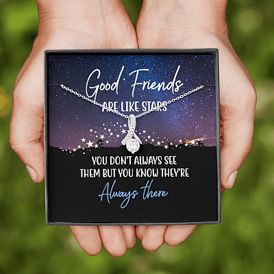 Good Friends Are Like Stars They're Always There Alluring Beauty Pendant Necklace