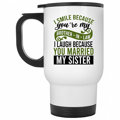 14 oz. White Travel Mug