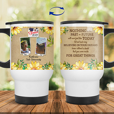 14 oz. White Travel Mug