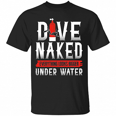 Dive Naked Shirt, Black, Unisex T-Shirt