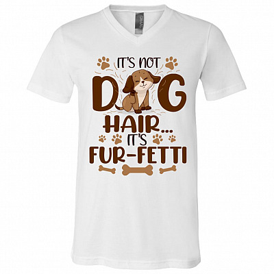 Father's Day Gifts from Dog, White, V-Neck T-Shirt