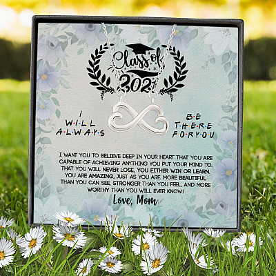 Alternative view of Class Of 2021 I Want You To Believe Deep In Your Heart Infinity Heart Pendant Necklace - Graduation Gifts From Mom