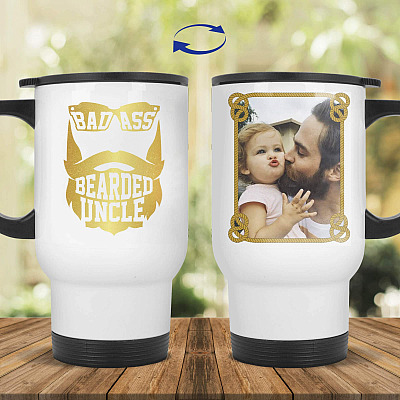 14 oz. White Travel Mug