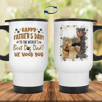 14 oz. White Travel Mug