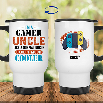 14 oz. White Travel Mug