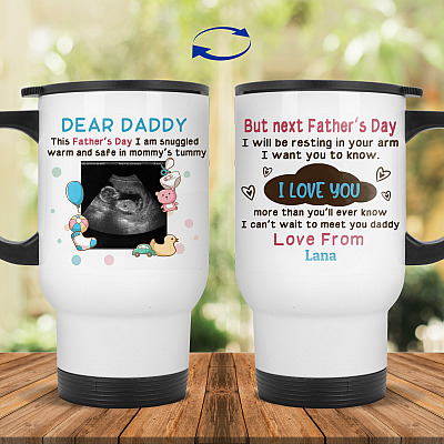 14 oz. White Travel Mug